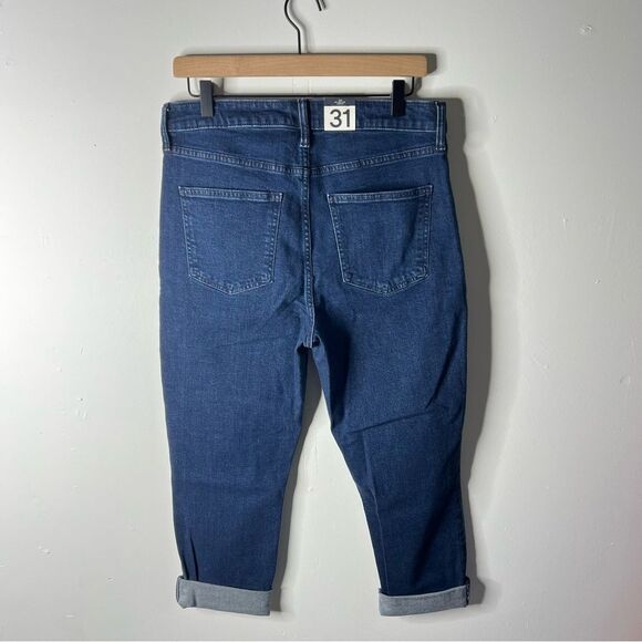 GAP Blue Vintage Slim Sky High Rise Jeans with Cuffed Hem size 12 - Picture 7 of 9